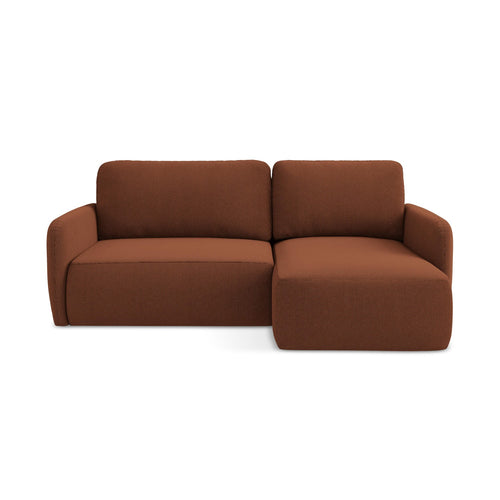 LaMiaSofa hoekbank rechts Corle - textuurstof - terracotta - 207x148x86