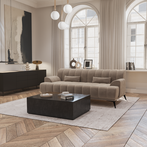 Sia Home - Rechte banken Noah - Fluwelen stof - Mol - 186cm