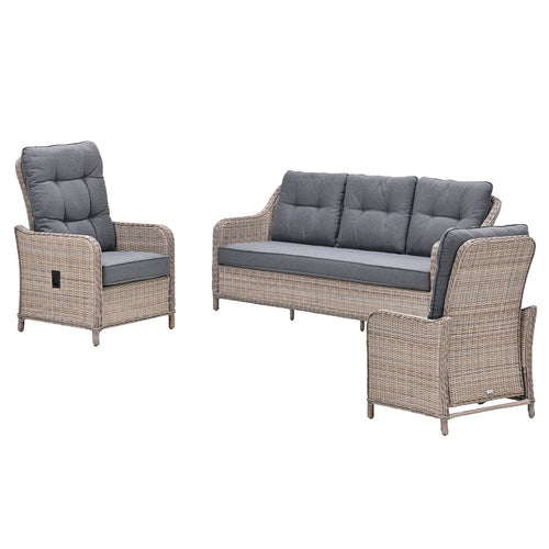 Garden Impressions loungeset - Nova vintage willow - 3-delig - verstelbaar