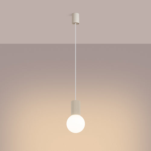 Sollux Lighting Hanglamp HALO 1 beige - 12x12x120cm