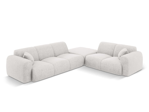 Cosmopolitan Design rechter hoekbank Nolio 4-zits, chenille, lichtgrijs - 250x315x72cm