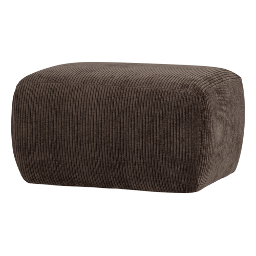 WOOOD poef Mojo Base - Ribstof - Bruin - 45x84x64