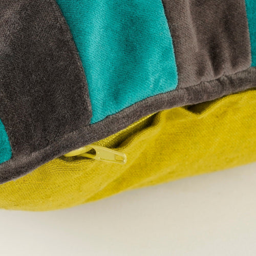 In The Mood Collection Clair Sierkussen - L55 x B35 x H10 cm - Katoenfluweel - Groen, Grijs