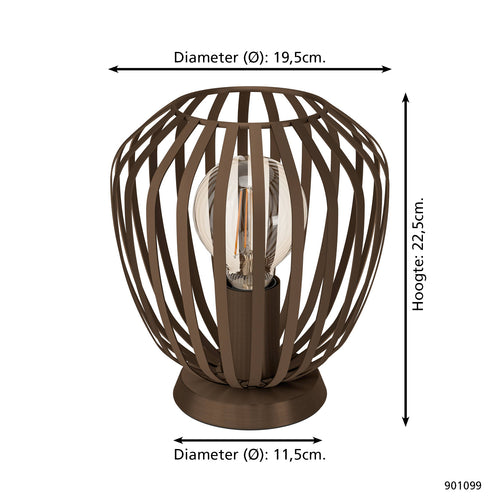 EGLO tafellamp Espinal - e27 - ø 19.5 cm - brons - staal - vtwonen shop