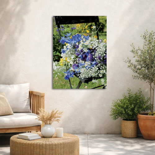 Art for the Home Buitencanvas - Bloemen Stoel - 70x50cm