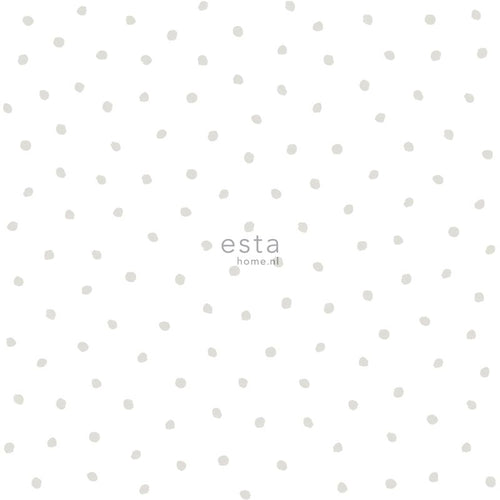 ESTAhome behang stippen grijs en wit - 53 cm x 10.05 m - 138935 - vtwonen shop