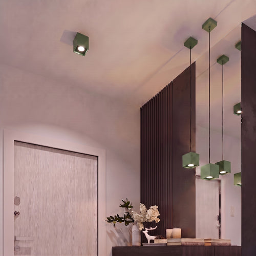 Sollux Lighting Wandlamp QUAD 1 olijfgroen - 10x12x10cm