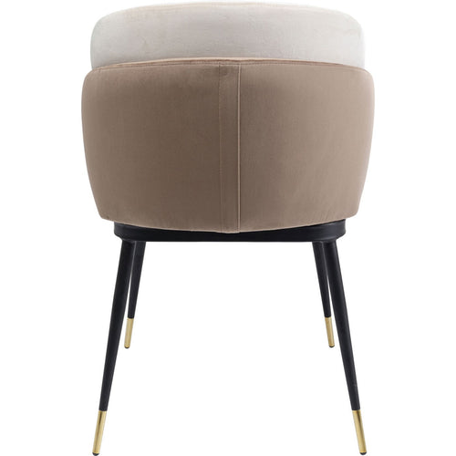 Kare Design Stoel Hojas fluweel beige en taupe