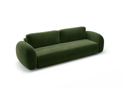 Cosmopolitan Design Slaapbank met opbergdoos Tonale 3-zits, flueel legergroen - 105x262x88cm