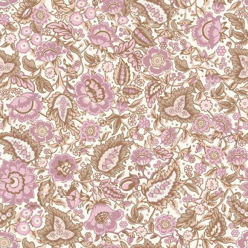 ESTAhome behang vintage bloemen bruin en paars - 50 x 900 cm - 131495 - vtwonen shop