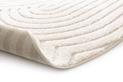 AFK Living vloerkleed Groove - reliëfeffect - wit - 120 x 120 cm