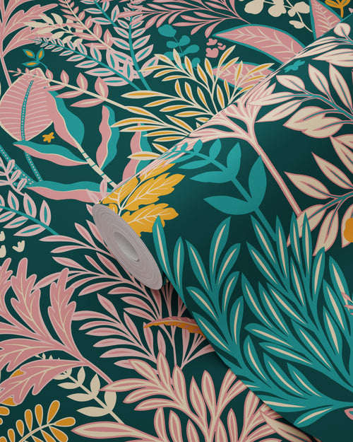 ESTAhome behang tropische bladeren en bloemen meerkleurig - 50 x 900 cm - 131663 - vtwonen shop