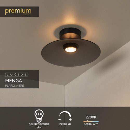 Lucide plafonnière MENGA - Geïntegreerde LED - Fumé - vtwonen shop