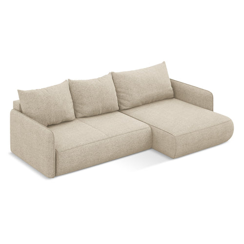 LaMiaSofa hoekbank rechts Palermo - chenille stof - donkerbeige - 240x148x86