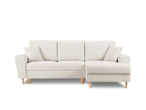 Cosmopolitan Design Converteerbare hoekbank rechts met opbergdoos Kyoto 4-zits, boucle, beige - 145x241x88cm