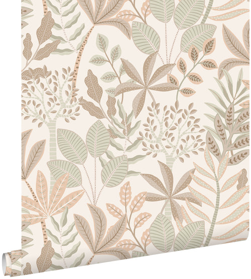 ESTAhome behang bladeren warm grijs, beige en vergrijsd groen - 50 x 900 cm - 139677 - vtwonen shop