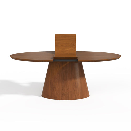 Premium Interiors - Uitschuifbare eettafel EBEN - multiplex licht walnoot 200cm