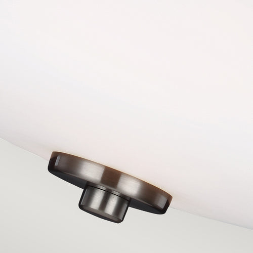 Elstead Evington - 2-lichts semi-inbouw plafondlamp satijn nikkel, E27