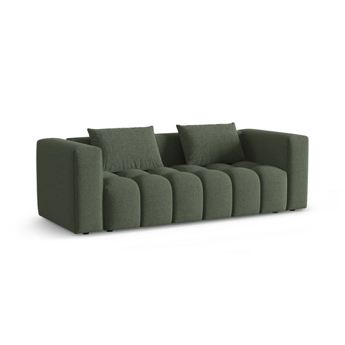 Cosmopolitan Design - Slaapbank met opbergdoos Verona 3-zits, structurele stof donker olijfgroen - 98x252x85cm