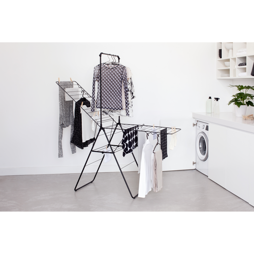 Brabantia HangOn droogrek, 25 meter met stang - Matt Black