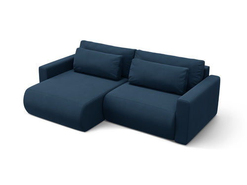 Cosmopolitan Design Omkeerbare converteerbare hoekbank met opbergdoos Belfast 3-zits, flueel koningsblauw - 149x240x84cm