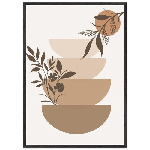 Artfulprints Poster met Lijst Boho – Botanical stack   - 70x100 cm - Bruin