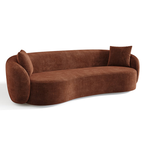 Sia Home - Rechte bank CELINE - Fluweel met reliëf - Terracotta - 210cm - vtwonen shop