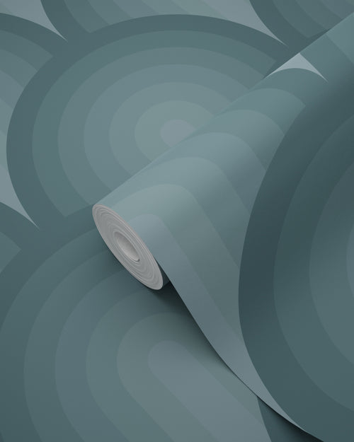 ESTAhome behang 3D-motief petrolblauw - 50 x 900 cm - 131123 - vtwonen shop