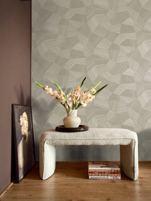 Origin Wallcoverings behang grafisch 3D motief zand beige - 53 cm x 10.05 m - 347819