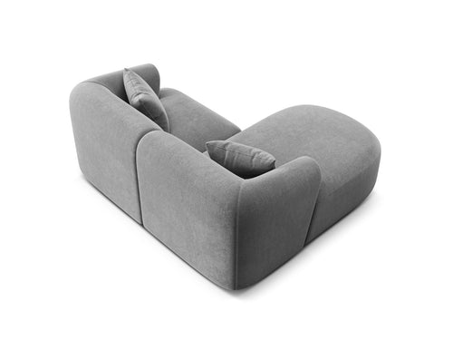 Cosmopolitan Design Modulaire hoekbank links Campi 3-zits, flueel grijs - 156x180x70cm