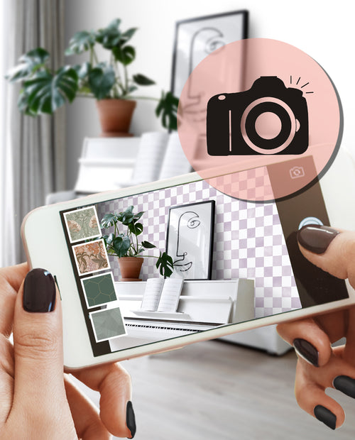 ESTAhome behang geblokt motief lila paars en wit - 53 cm x 10.05 m - 131287 - vtwonen shop