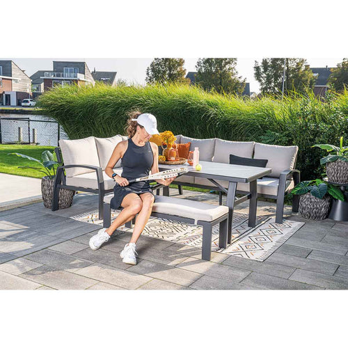 Garden Impressions lounge dining set Cameron desert sand - 4-delig - links
