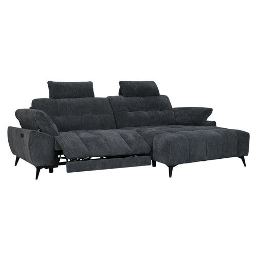 Furnhouse chaise longue bank rechts Colorado - Zwart - Stof - 156x268x107