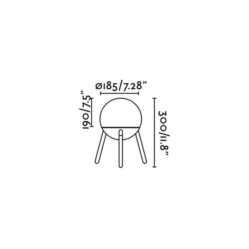 Faro Mine - 1 Light Tafel Bollamp Hout, Donkergrijs, E27