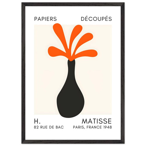 Artfulprints Poster met Lijst Matisse - Ocean flower orange   - 50x70 cm - Oranje