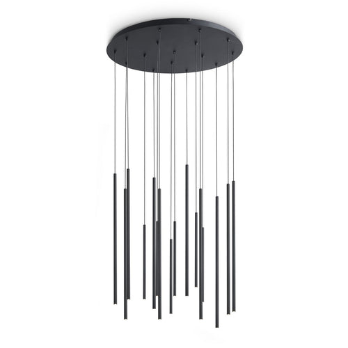 Ideal Lux LOOK Hanglamp met clusterverlichting, zwart, 16 LED's, 3100lm, 3000K