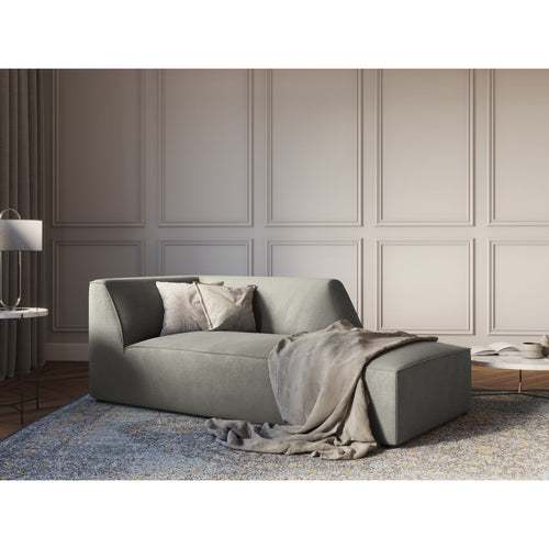 Cosmopolitan Design - Ligstoel rechts Siena ribfluwelen lichtgrijs - 181x93x69cm