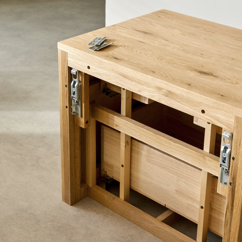 Tikamoon Massief eikenhouten wastafelmeubel 60 cm - Naturel - vtwonen shop