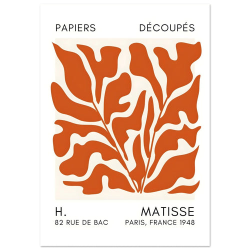 Artfulprints Poster Matisse – Seabed shapes orange   - 70x100 cm - Oranje