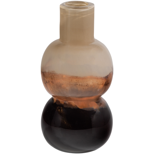 WOOOD vaas Marjon - Handgevormd -  Glas - Bruin - 30x14x14 - vtwonen shop