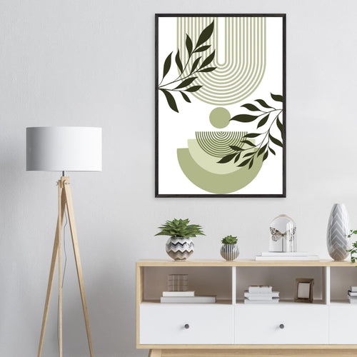 Artfulprints Poster Boho – Green curve   - 30x40 cm - Groen