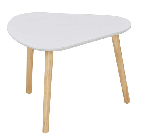 Calicosy - Set van 3 Witte en Houten Nesttafels  50x103x42 cm