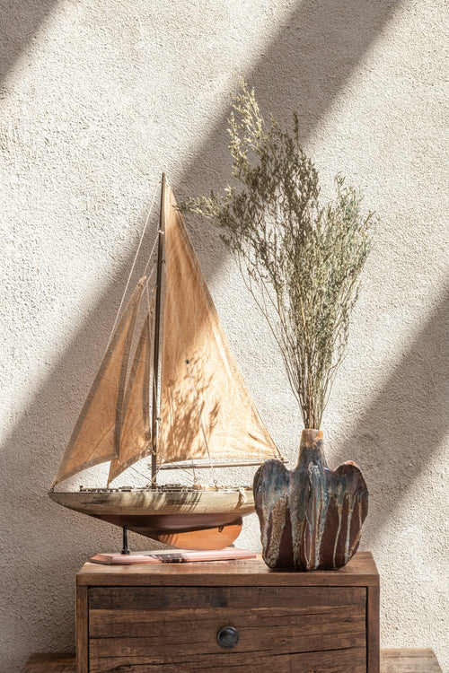 J-Line decoratie Zeilboot - hout - bruin - large