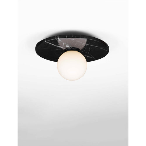 Nova Luce IDOR Bolvormige plafondlamp opaal, zwart, LED G9 1x5W