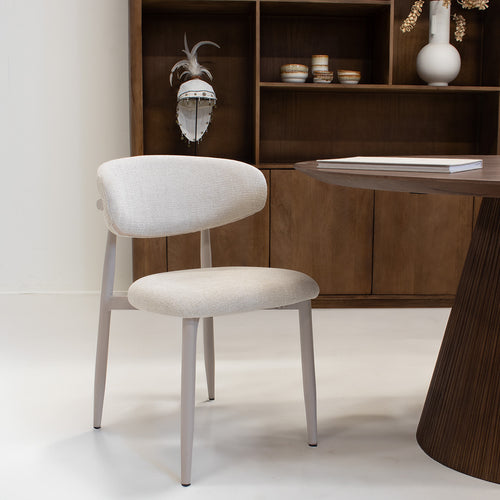 Giga Meubel Eetkamerstoel Alexia - Beige/Beige - Set van 2 - vtwonen shop