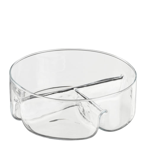 Mica Decorations Linda Snackschaal met Vakjes - H9 x Ø26 cm - Glas - Transparant - vtwonen shop