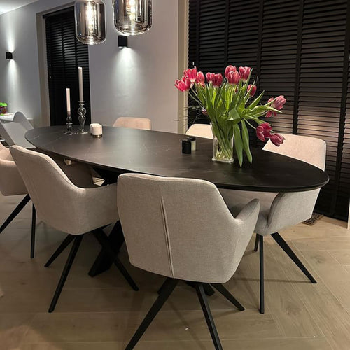 Kick draaistoel Tom Texture - Taupe - vtwonen shop