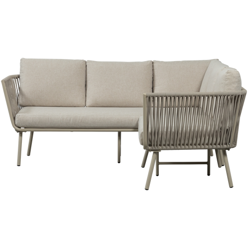 WOOOD  loungeset claunk - Metaal - Zand/Taupe - 69x180x180