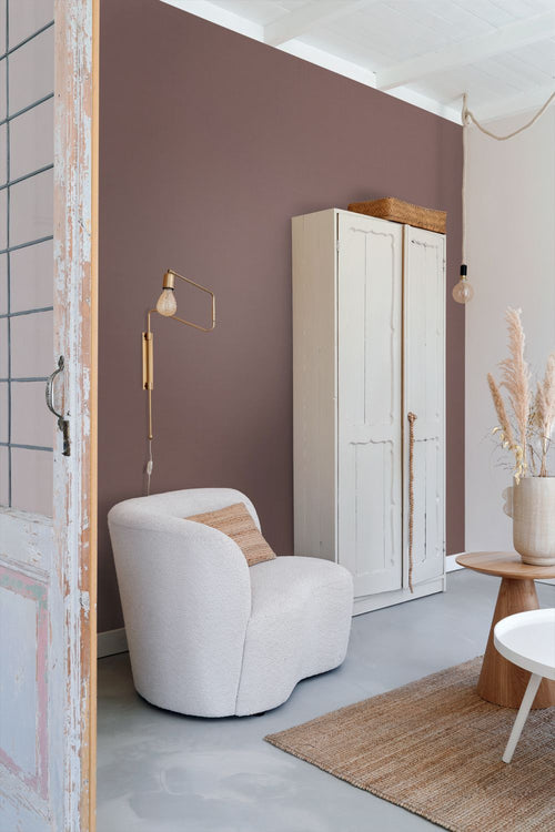 ESTAhome behang linnenstructuur mauve paars - 53 cm x 10.05 m - 131125