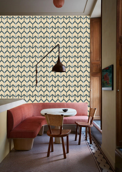 Behang Ikat Arrows beige/green - vtwonen shop